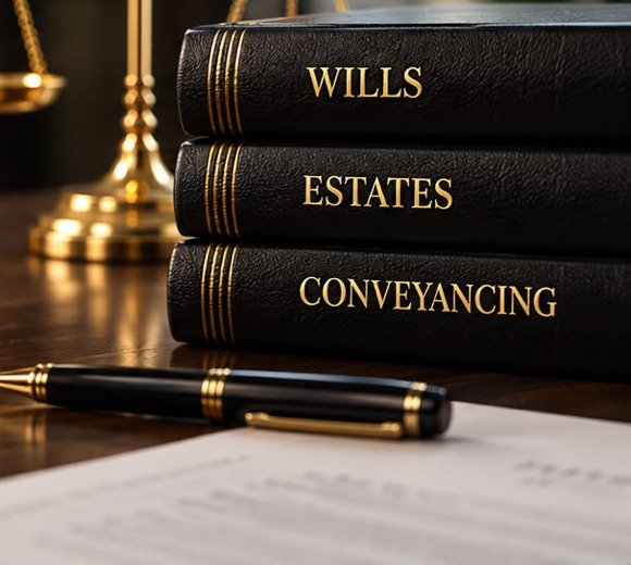 Legal books, scales and a pen on a desk at Vinlio & Associates